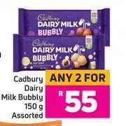 Game Cadbury dairy milk bubbly assorted-for 2 x 150g offer