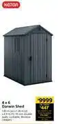 Builders Warehouse Keter 4 x 6 darwin shed 1.83m (w) x 1.26m (d) x 2.4m (h) offer