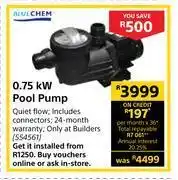 Builders Warehouse Blue chem 0.75 kw pool pump offer