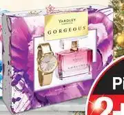 Dis-Chem Yardley london gorgeous gift set edp 50ml plus watch-per set offer