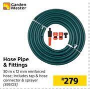 Builders Warehouse Garden master hose pipe & fittings 30m x 12mm offer