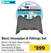 Builders Warehouse Cell fast basic hosepipe & fittings set 20m x 12mm offer
