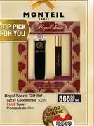 Dis-Chem Monteil royal secret gift set spray concentrate-100ml per set offer
