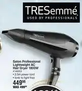 Dis-Chem Tresemme 1800w salon professional lightweight ac hair dryer offer