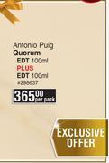 Antonio puig quorum edt 100ml plus edt 100ml-per pack