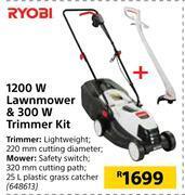 Builders Warehouse Ryobi 1200w lawnmower & 300w trimmer kit offer