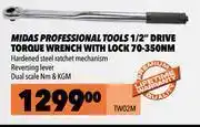 Midas Midas professional tools 1/2" drive torque wrench with lock 70-350nm tw02m offer