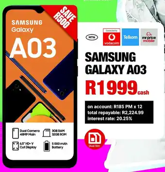 MRP Samsung Galaxy A03 offer