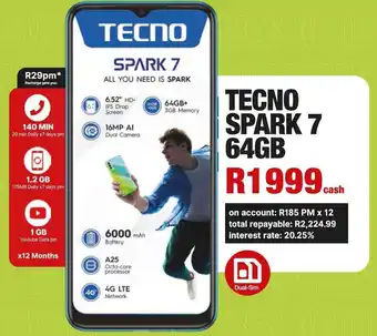 MRP Tecno Spark 7 64GB offer