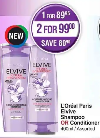 L'Oréal Paris Elvive Shampoo or Conditioner 2x400ml