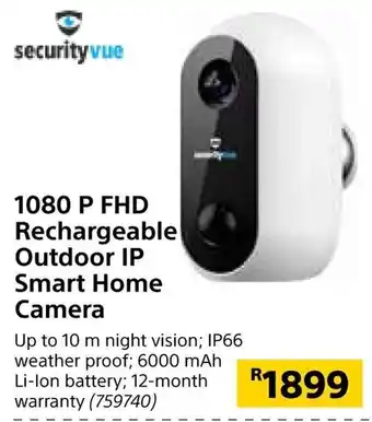Builders Warehouse 1080 P FHD Rechargeable Outdoor IP Smart Home Camera offer