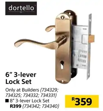 Builders Warehouse Lock Set 6" 3-Lever offer