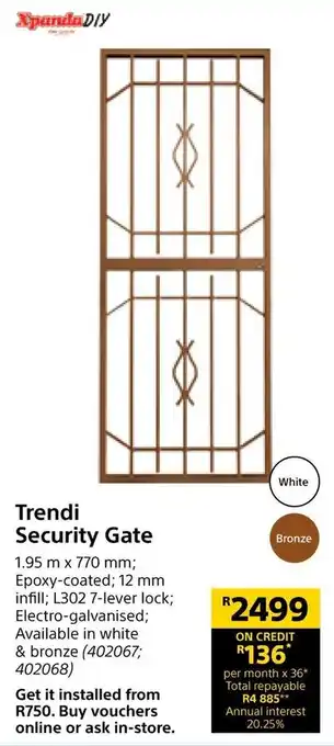 Builders Warehouse Trendi Security Gate offer