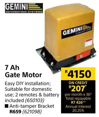 Builders Warehouse 7 Ah Gate Motor offer