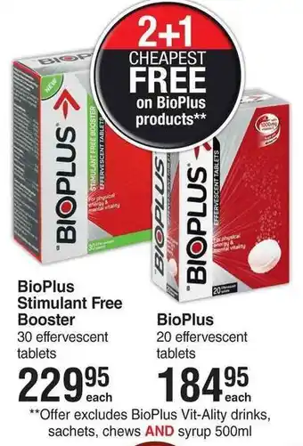 Dis-Chem BioPlus Stimulant Free Booser offer