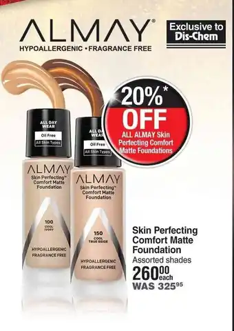 Dis-Chem Skin Perfecting Comfort Matte Foundation offer