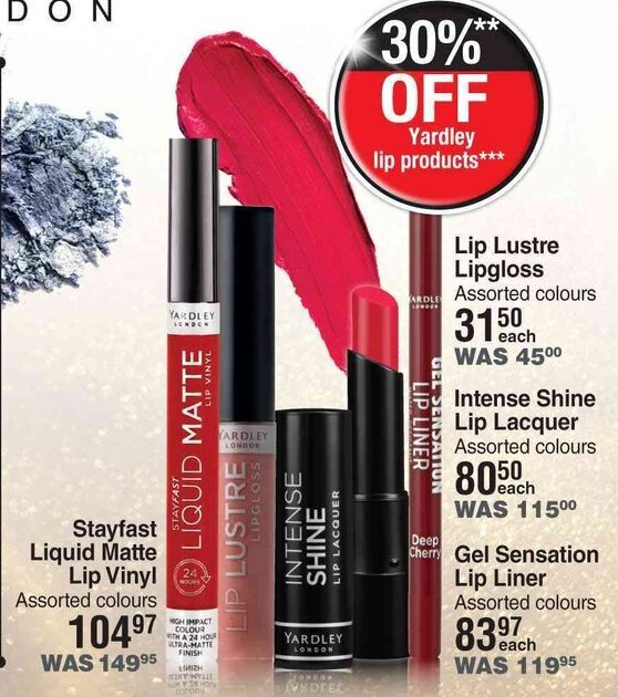 Yardley London Stayfast Liquid Matte Lip Vinyl offer at DisChem