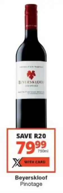 Checkers Liquor Shop Beyerskloof Pinotage 750ml offer