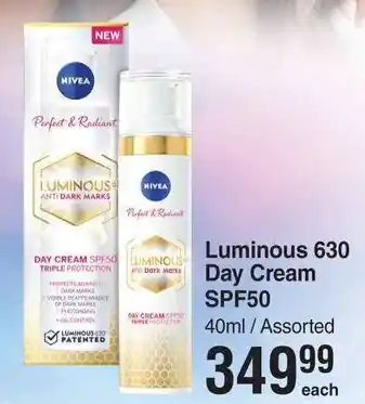 Dis-Chem Luminous 360 Day Cream SPF50 40ml/Assorted offer