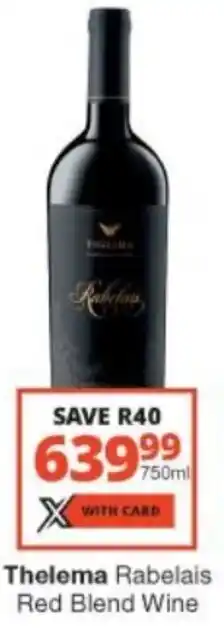 Thelema Rabelais Red Blend Wine 750ml