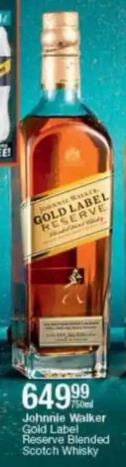 Checkers Liquor Shop Johnnie Walker Gold Label Reserve Blended Scotch Whisky 750ml offer