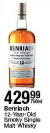Checkers Liquor Shop Benriach 12-Year-old Smoky Single Malt Whisky 750ml offer