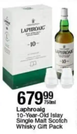 Checkers Liquor Shop Laphroaig 10-Year-Old Islay Single Malt Scotch Whisky Gift Pack 750ml offer