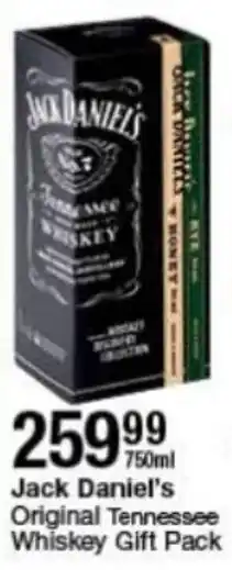 Checkers Liquor Shop Jack Daniel's Original Tennessee Whiskey Gift Pack 750ml offer