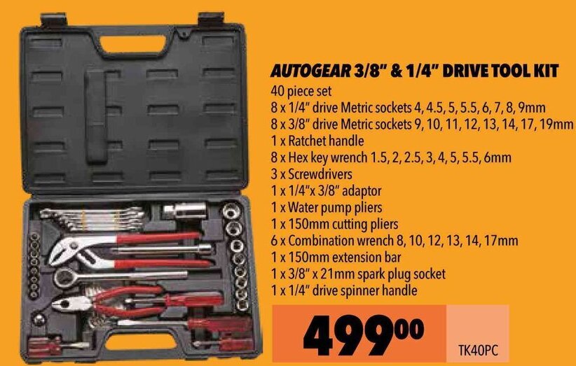 Autogear 3/8" * 1/4" Drive Tool Kit offer at Midas