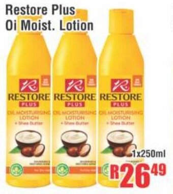 Devland Cash And Carry Restore Plus Oil Moist. Lotion 1x250ml offer
