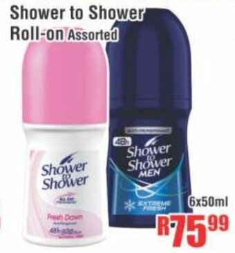 Shower to Shower Roll-on 6x50ml