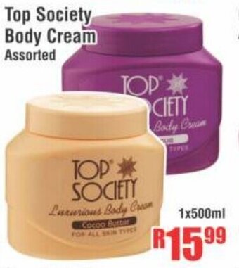 Devland Cash And Carry Top Society Body Cream 1x500ml offer