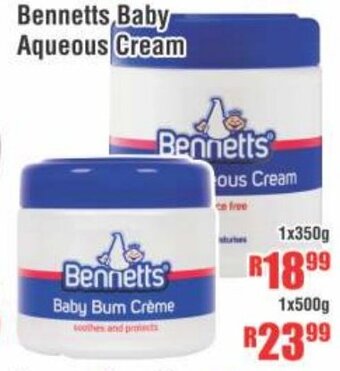 Devland Cash And Carry Bennetts Baby Aqueous Cream 1x350g offer