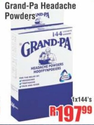 Devland Cash And Carry Grand-Pa Headache Powders 1x144's offer