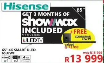 Tafelberg Furnishers Hisense 65" 4K Smart ULED offer