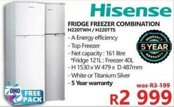 Tafelberg Furnishers Hisense Fridge Freezer Combination offer
