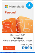 First Shop Microsoft 365 personal annual subscription, 1 user offer