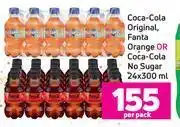 Game Coca cola original, fanta orange or coca cola no sugar-24 x 300ml per pack offer