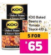 Game Koo baked beans in tomato sauce-for 5 x 410g offer