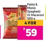 Game Fatti's & moni's spaghetti or macaroni-for 4 x 500g offer