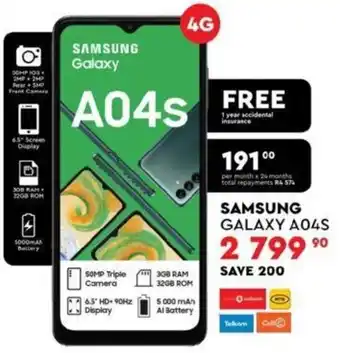 Edgars Samsung Galaxy A04S offer