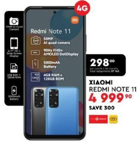 Xiaomi Redmi Note 11 offer at Edgars