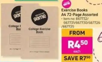 Game Exercise Books A4 72-Page Assorted offer