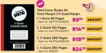 Game Hard Cover Book A4 Feint Margin or Quad Margin 1-Quire 96 Pages offer