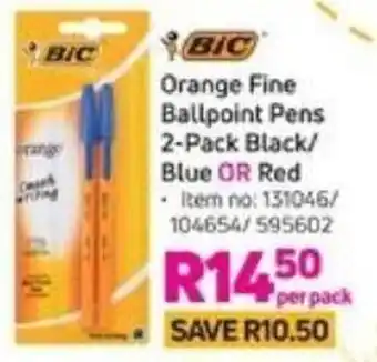Game BIC Orange FIne Ballpoint Pens 2-Pack Black/Blue or Red offer