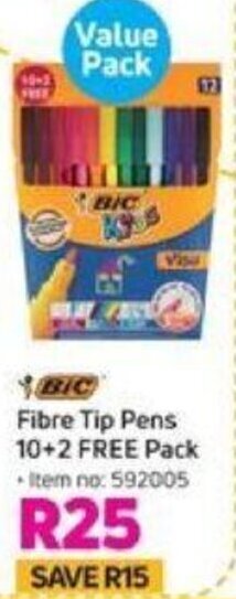 Game BIC Fibre Tip Pens 10+2 Free Pack offer