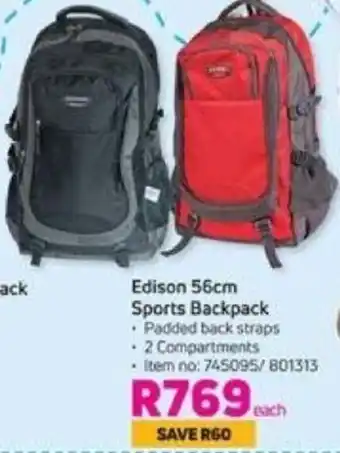 Game Edison 56cm Sport Backpack offer