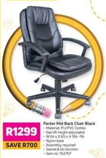 Game Parker Mid Back Chair Black offer