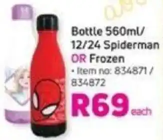Game Bottle 560ml 12/24 Spiderman or Frozen offer