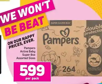 Game Pampers Active Baby Super Box Assorted Sizes offer